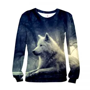 Pull avec un loup allongé