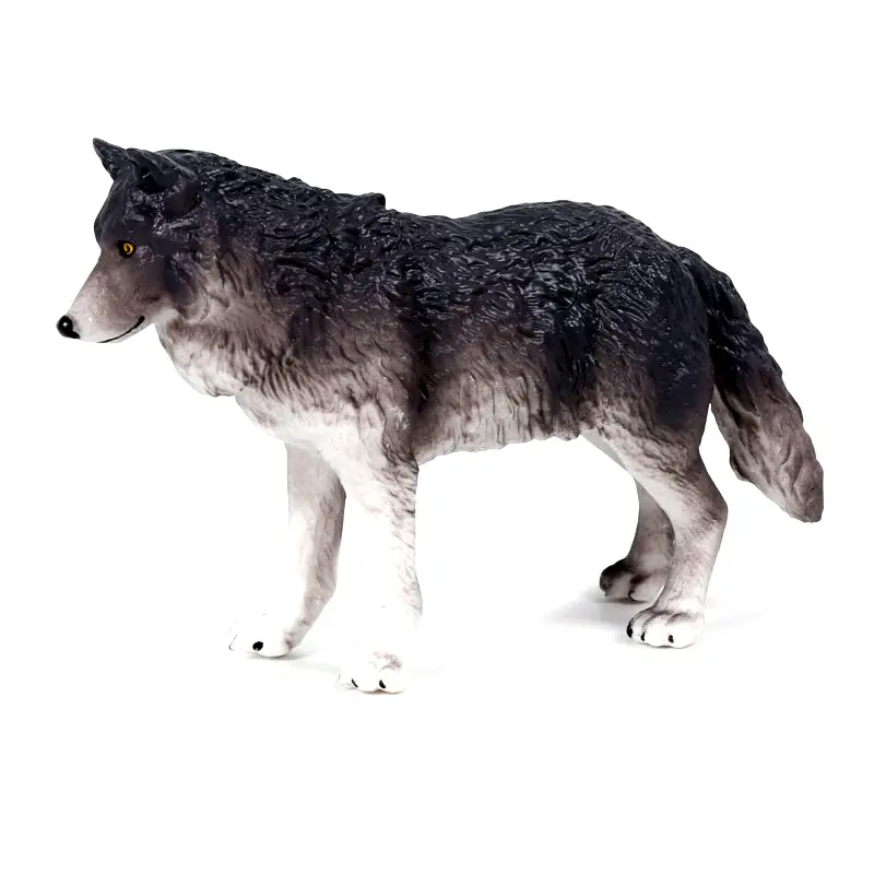 Figurine Loup Gris Foncé vue de profil