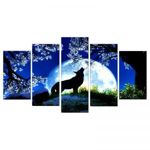 Tableau Loup Pleine Lune