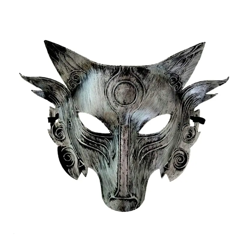 Masque Loup Argenté-Gris