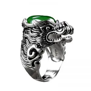 Bague Loup Jade Vert