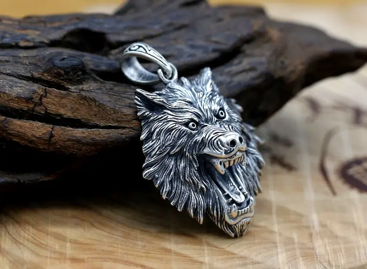 Pendentif Loup Argent Homme