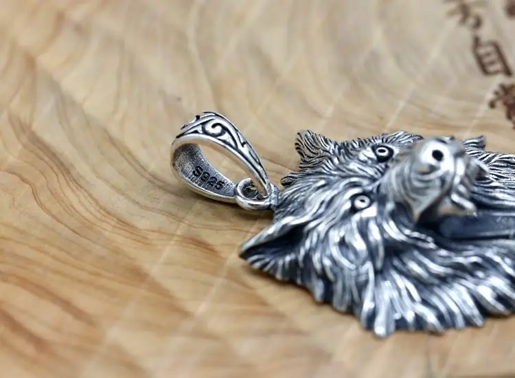 Pendentif Loup Argent Homme
