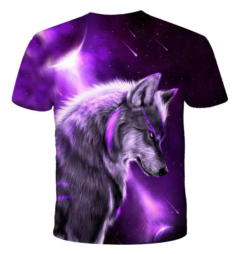 Arrière T-Shirt Loup Violet
