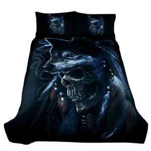 Housse de Couette Loup Tête de Mort