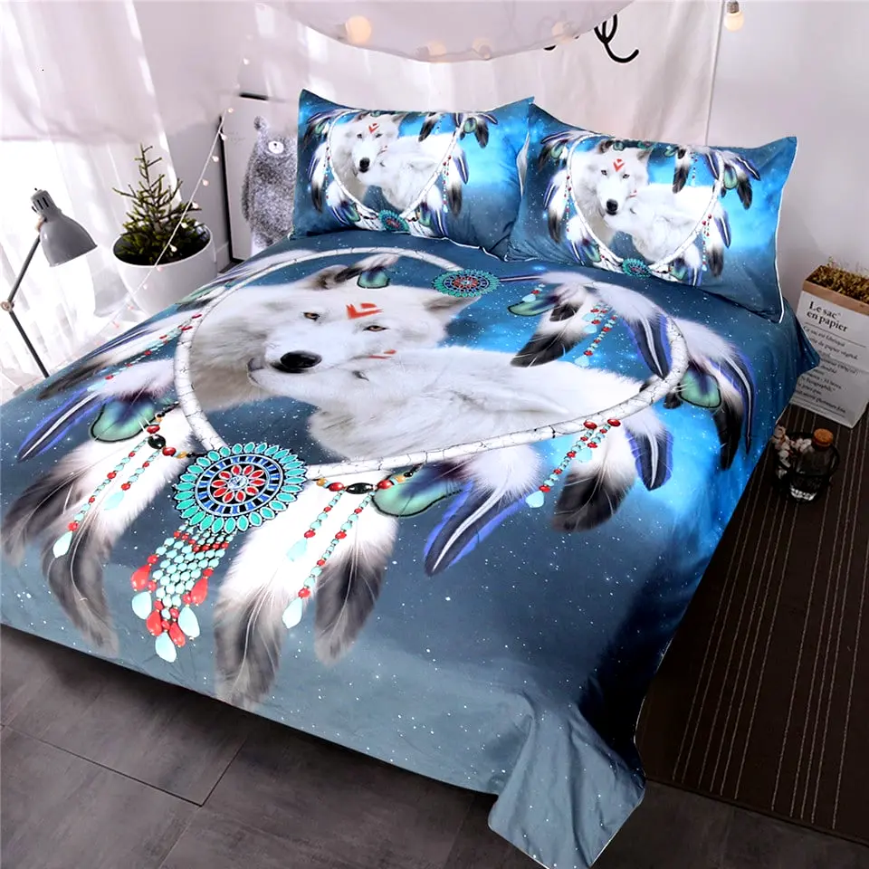 Parure de lit Loup Attrape Rêve Blanc