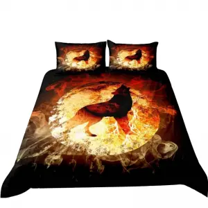 Housse de Couette Loup Feu